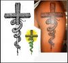 cross and snake tattoo